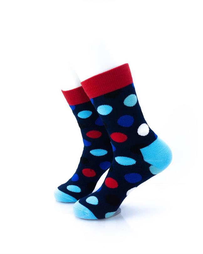cooldesocks big dot red blue quarter socks left view image