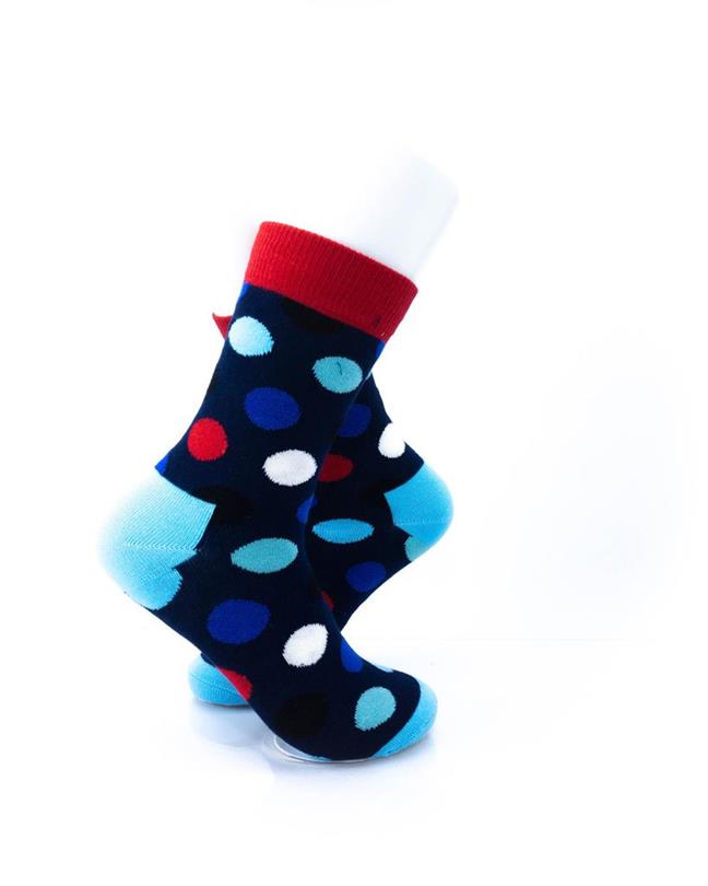 cooldesocks big dot red blue quarter socks right view image