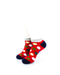 cooldesocks big dot red gray ankle socks front view image