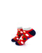 cooldesocks big dot red gray ankle socks left view image