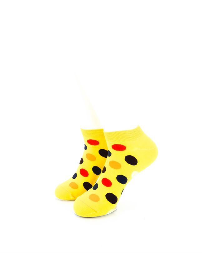 cooldesocks big dot yellow ankle socks front view image