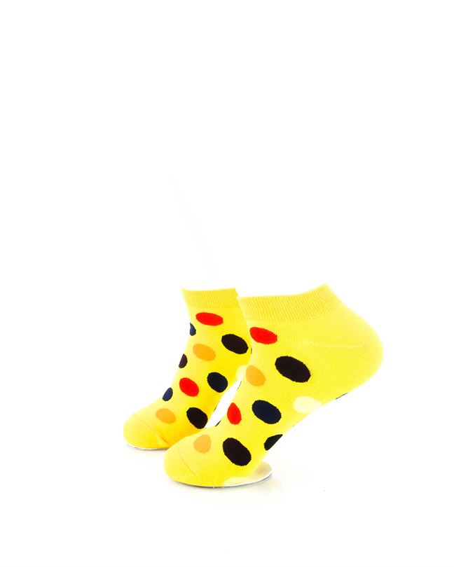 cooldesocks big dot yellow ankle socks left view image