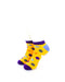 cooldesocks big dot yellow purple ankle socks front view image