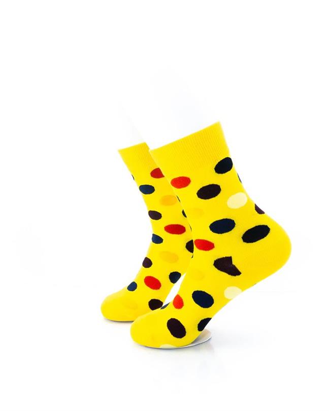 cooldesocks big dot_yellow_ quarter socks left view image