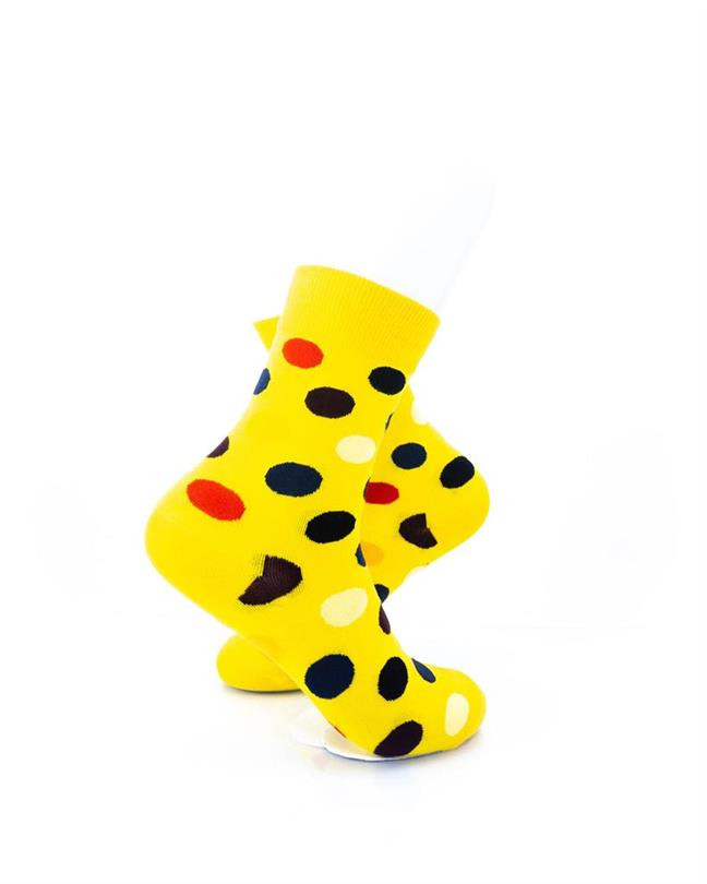cooldesocks big dot_yellow_ quarter socks right view image