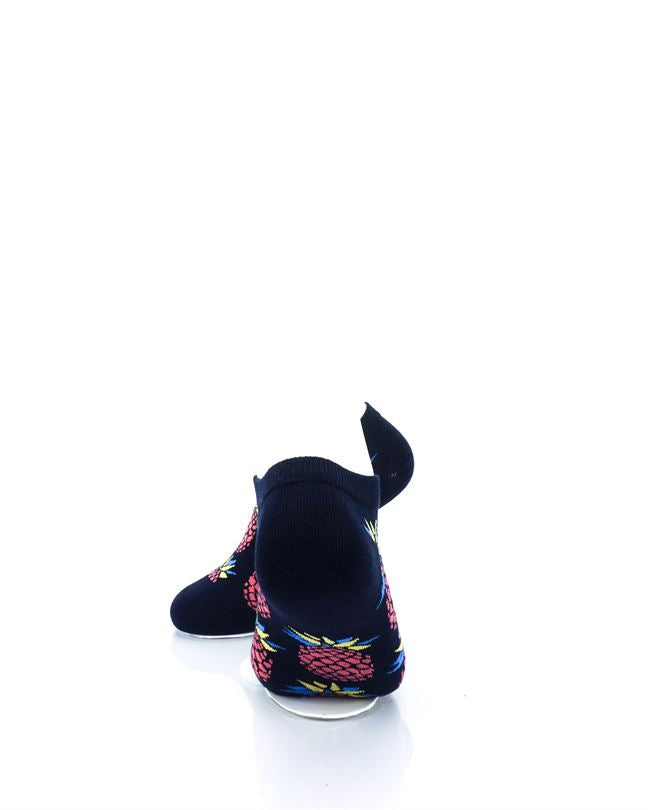 cooldesocks big pineapple black red liner socks rear view image
