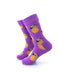 cooldesocks big pineapple purple gold crew socks left view image