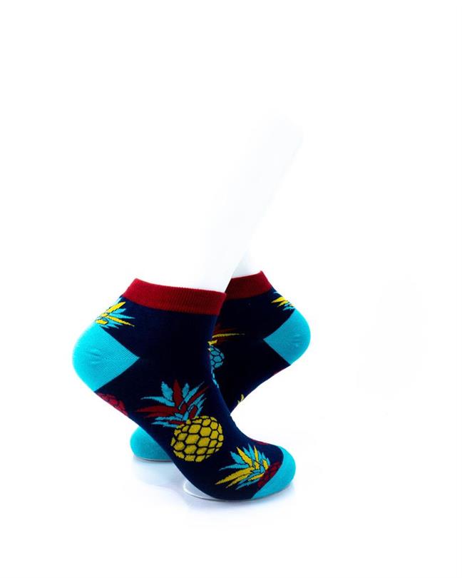 cooldesocks big pineapple red blue ankle socks right view image
