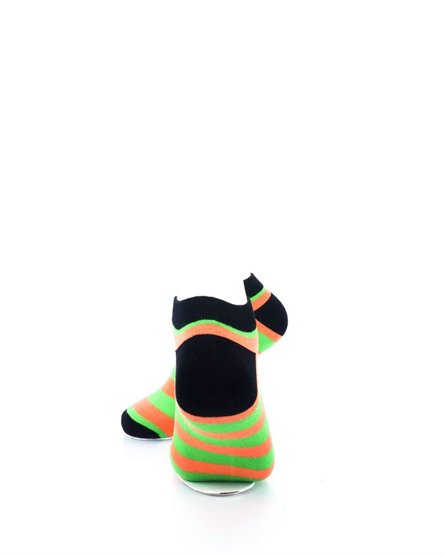 cooldesocks big stripe orange green ankle socks rear view image