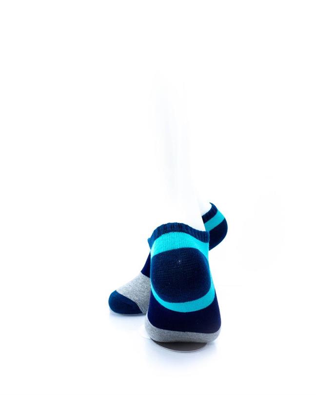 cooldesocks big stripe teal ankle socks rear view image