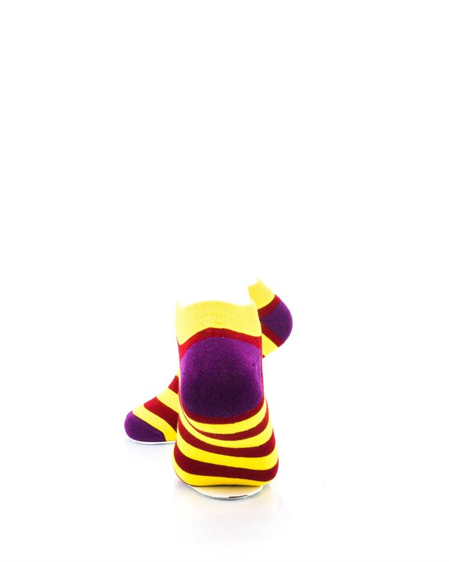 cooldesocks big stripe yellow red ankle socks rear view image