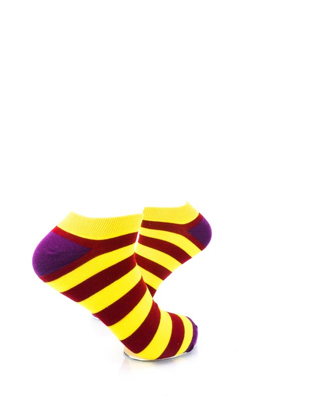cooldesocks big stripe yellow red ankle socks right view image