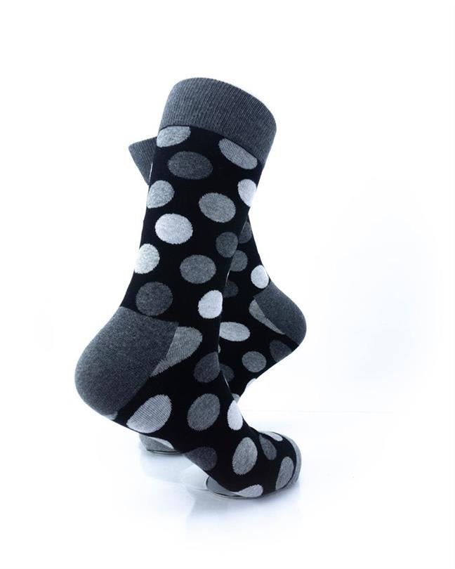 cooldesocks black and white big dot crew socks right view image