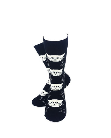 cooldesocks black and white cats quarter socks cover view image
