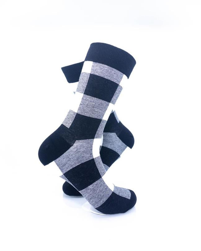 cooldesocks black and white checkered crew socks right view image