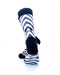 cooldesocks black and white diagonal crew socks rear view image