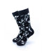 cooldesocks black and white petals crew socks front view image