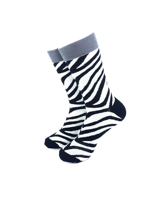 Black And White Zebra Pattern Socks — CoolDeSocks | Online Shop