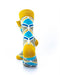 cooldesocks blue gold geometry crew socks rear view image