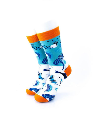 cooldesocks blue ocean crew socks front view image