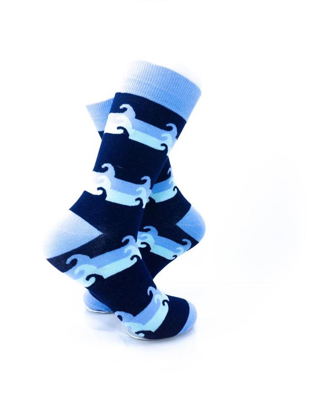 cooldesocks blue waves crew socks right view image
