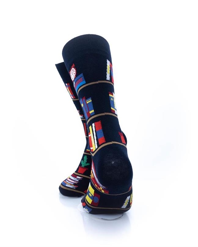cooldesocks bookshelf crew socks rear view image