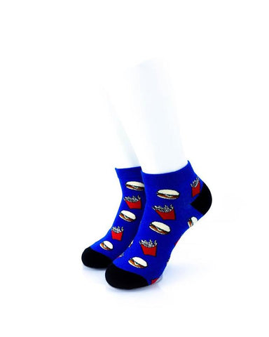 cooldesocks burger fries ankle socks front view image