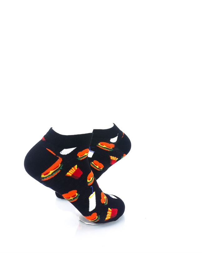 cooldesocks burger fries black ankle socks right view image
