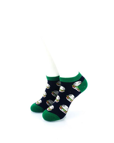 cooldesocks burgers green liner socks front view image