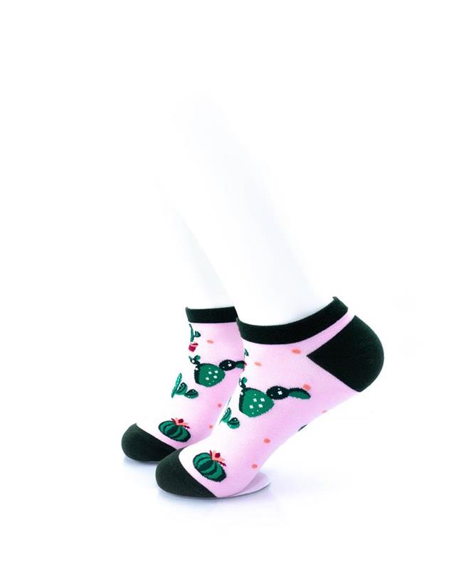 cooldesocks cactus in pink ankle socks left view image