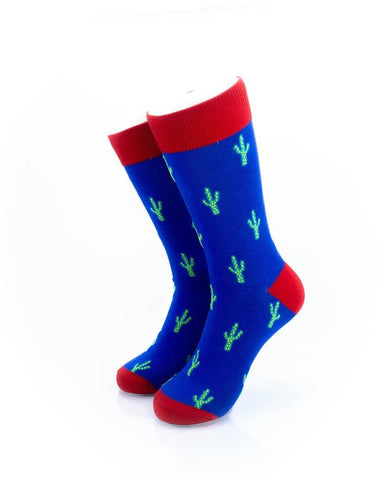 cooldesocks cactus print crew socks front view image