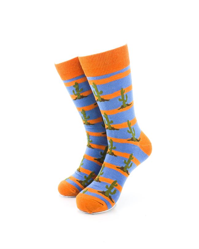 cooldesocks cactus striped crew socks front view image
