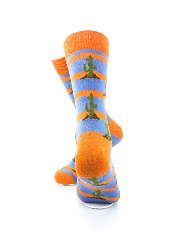 cooldesocks cactus striped crew socks rear view image