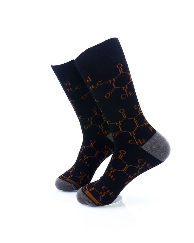 cooldesocks caffeine molecules crew socks left view image