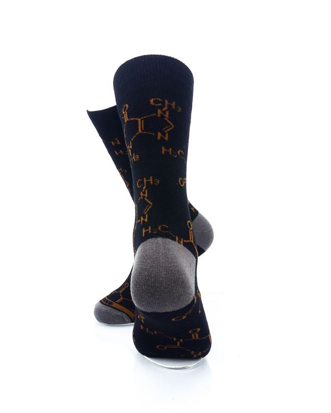 cooldesocks caffeine molecules crew socks rear view image