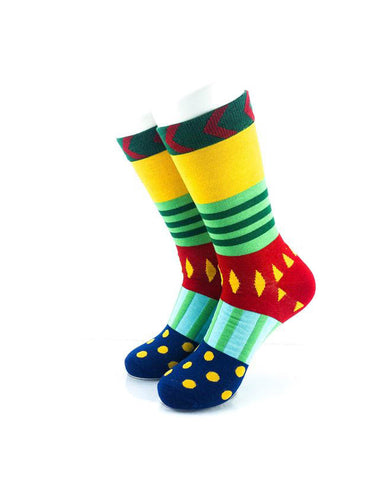 cooldesocks carnival colors crew socks front view image