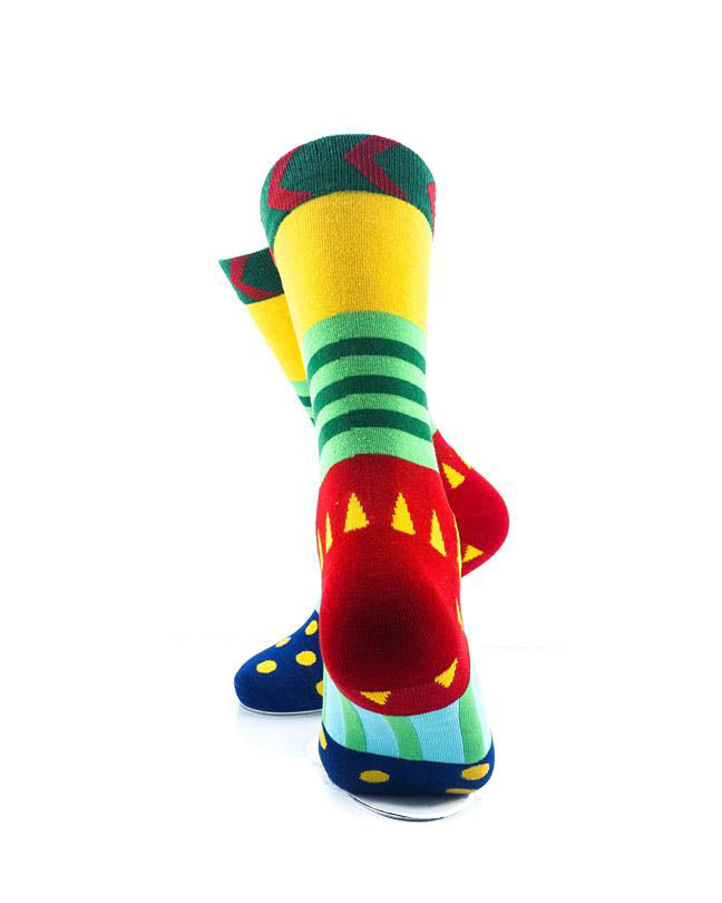 cooldesocks carnival colors crew socks rear view image