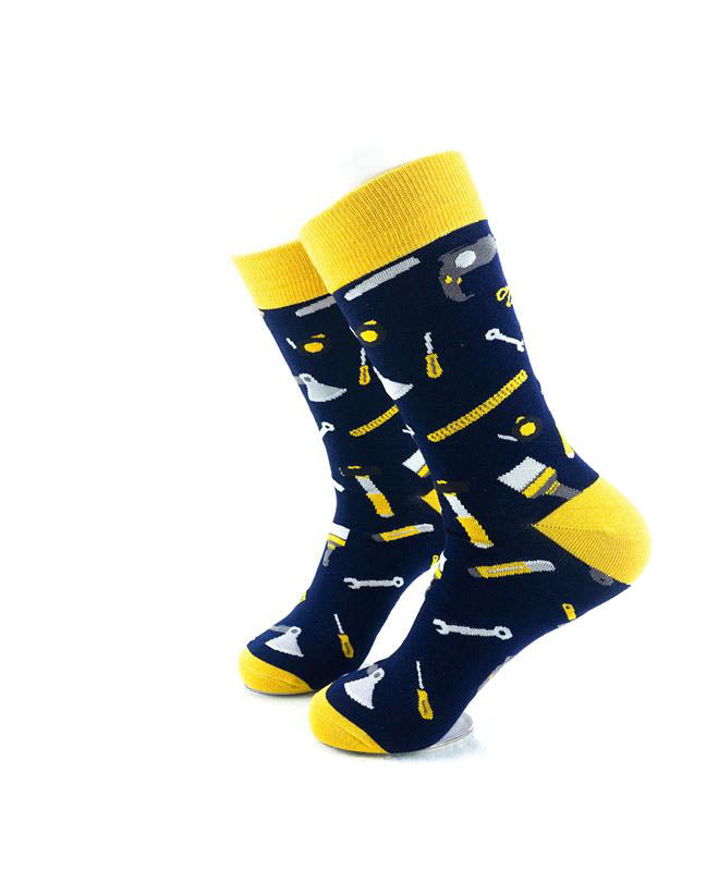 cooldesocks carpenter tools crew socks left view image