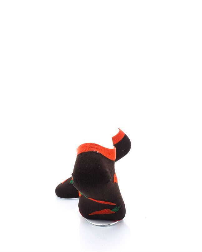 cooldesocks carrots brown ankle socks rear view image