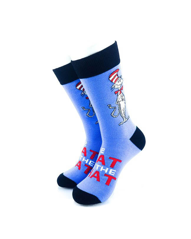 cooldesocks cat in the hat crew socks front view image