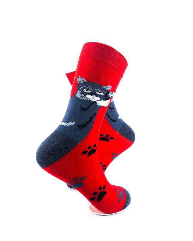 cooldesocks cat paw grey crew socks right view image