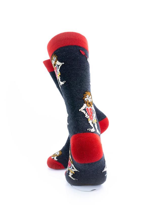 cooldesocks caveman red crew socks rear view image