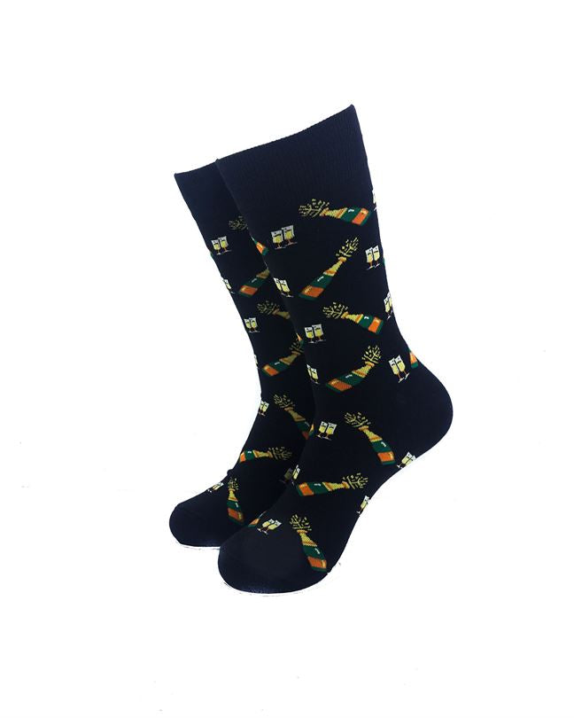 cooldesocks champagne toast crew socks front view image