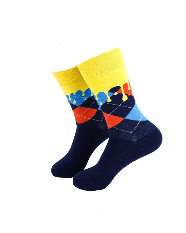 Checkered Blue Yellow Drips