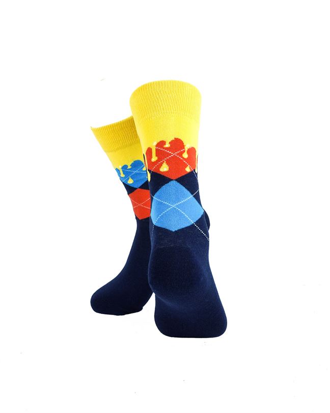 Checkered Blue Yellow Drips