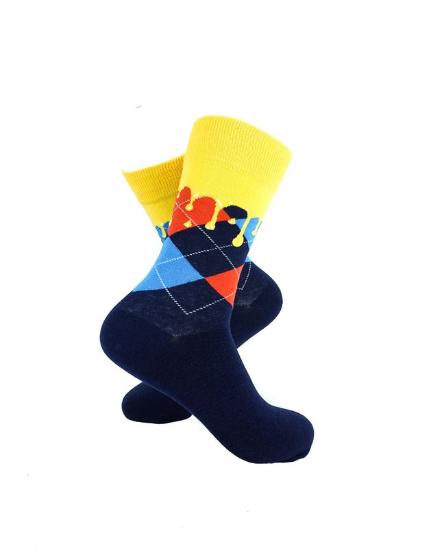 Checkered Blue Yellow Drips