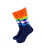 cooldesocks checkered colorful orange crew socks front view image