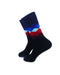 cooldesocks checkered dark blue crew socks left view image