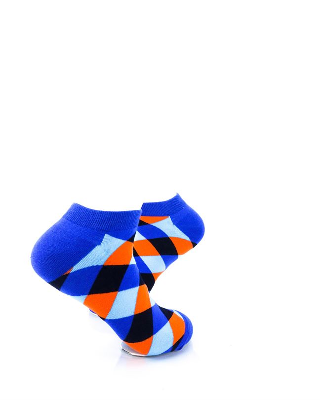 cooldesocks checkered neo blue ankle socks right view image