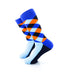 cooldesocks checkered neo blue crew socks left view image